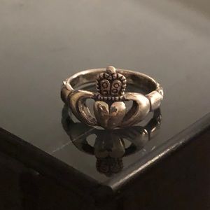 Irish Claddagh Ring. Sterling Silver. Size 5.